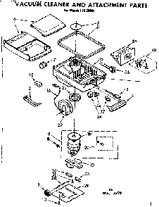 Base Assembly Diagram and Parts List for 11629801  Kenmore Canister Vacuum