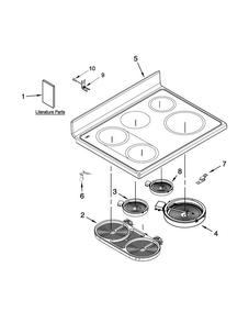 Cooktop Parts Diagram and Parts List for MET8775XW01  Maytag Range