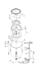 Basket And Tub Parts Diagram and Parts List for CAW12444XW0  Crosley Washer