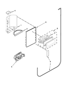 Dispenser Parts Diagram and Parts List for MSC21C6MDM02  Maytag Refrigerator