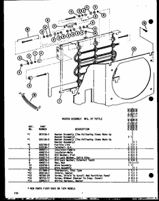 Heater Assembly Mfg. By Tuttle (109-3ne/p54975-4r) (109-5ne/p54975-8r) (113-5ne/p54975-9r) (113-3ne/p54975-5r) Diagram and Parts List for 109-5NE P54975-8R Amana Air Conditioner