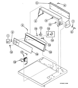 Control Panel Diagram and Parts List for SDE907QF1500  Speed Queen Dryer