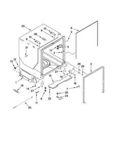 Tub And Frame Parts Diagram and Parts List for JDB3000AWB1  Jenn-Air Dishwasher