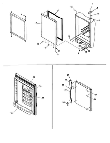 Refrigerator Door Diagram and Parts List for CB22G6Q-PCB22G600C  Crosley Refrigerator