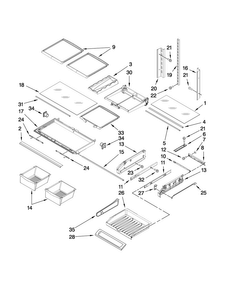 Shelf Parts Diagram and Parts List for JFI2589AES3  Jenn-Air Refrigerator