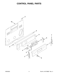 Control Panel Parts Diagram and Parts List for YMER6600FZ6  Maytag Range