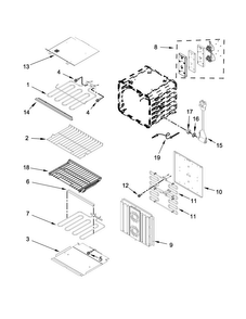 Internal Oven Parts Diagram and Parts List for JJW3430HS00  Jenn-Air Wall Oven