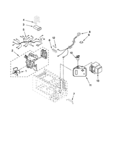 Microwave Interior Parts Diagram and Parts List for AMC5143AAW14  Amana Microwave