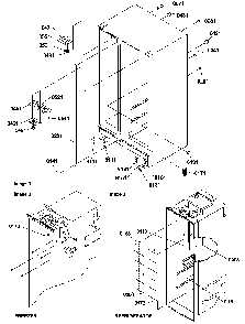 Cabinet Parts Diagram and Parts List for SCD25TBL-P1190428WL  Amana Refrigerator