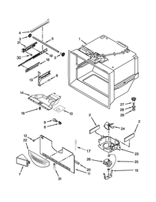 Freezer Liner Parts Diagram and Parts List for MFC2062DEM00  Maytag Refrigerator