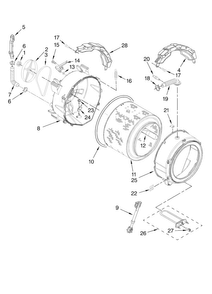 Tub And Basket Parts Diagram and Parts List for MHWE500VP00  Maytag Washer