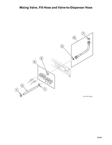 Mixing Valve/Fill Hose/Valve-To-Dispenser Hose Diagram and Parts List for ATGE9ASP115TW01  Speed Queen Washer Dryer Combo