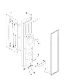 Freezer Door Parts Diagram and Parts List for MSD2553WEB00  Maytag Refrigerator