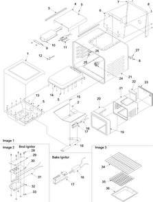 Cavity Diagram and Parts List for OEMA1-ARG7800E  Amana Range
