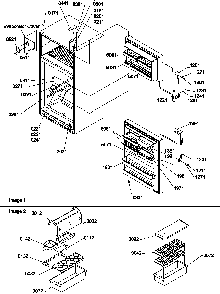 Door, Hinges And Accessories Diagram and Parts List for TS19TE-P1306301WE  Amana Refrigerator