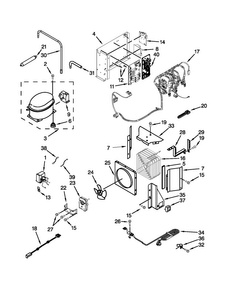 Upper Unit Parts Diagram and Parts List for JS42SEDUDW14  Jenn-Air Refrigerator