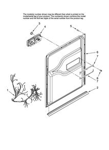 Door And Latch Parts Diagram and Parts List for JDB1080AWB36  Jenn-Air Dishwasher