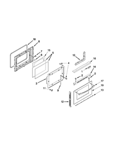 Door Parts Diagram and Parts List for MES5752BAB16  Maytag Range
