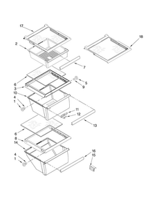Refrigerator Shelf Parts Diagram and Parts List for MSD2550VEU01  Maytag Refrigerator