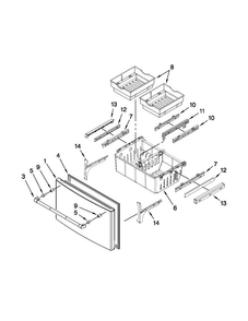 Freezer Door Parts Diagram and Parts List for JFI2089AEP12  Jenn-Air Refrigerator