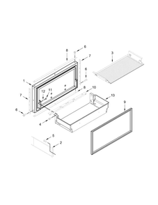 Freezer Door And Basket Parts Diagram and Parts List for JB36NXFXLE00  Jenn-Air Refrigerator