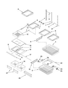 Shelf Parts Diagram and Parts List for MBF2258XEW1  Maytag Refrigerator