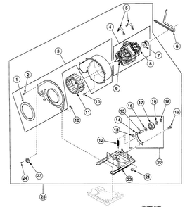 Motor Assy Diagram and Parts List for SSG909WF  Speed Queen Dryer