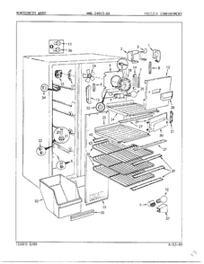 Freezer Compartment Diagram and Parts List for 24903-OA  Admiral Refrigerator