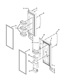 Part Location Diagram of W10462298 Whirlpool Tilt Out Door Bin