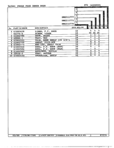 Fresh Food Inner Door Page 2 Diagram and Parts List for HMG211770  Admiral Refrigerator