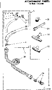 Attachment Parts Diagram and Parts List for 11621880  Kenmore Canister Vacuum