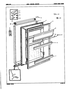 Fresh Food Door Diagram and Parts List for JRC5 E7S01 Jenn-Air Refrigerator