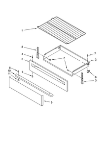 Drawer & Broiler Parts Diagram and Parts List for AER5522VAW0  Amana Range