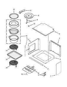 Top Support And Turntable Parts Diagram and Parts List for JMW3430WP02  Jenn-Air Microwave