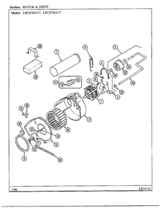 Motor And Drive Diagram and Parts List for 8745A71  Norge Dryer