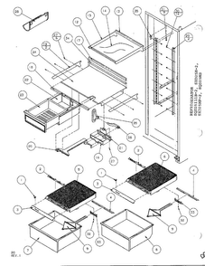 Refrigerator Shelving And Drawers Page 5 Diagram and Parts List for SXD25MP-2  Amana Refrigerator