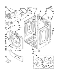 Cabinet Parts Diagram and Parts List for NGD7300WW1  Amana Dryer