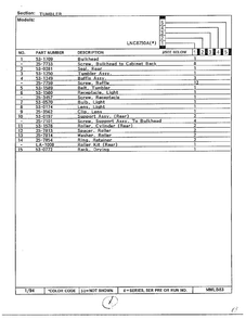Tumbler Page 2 Diagram and Parts List for 8750A  Norge Dryer