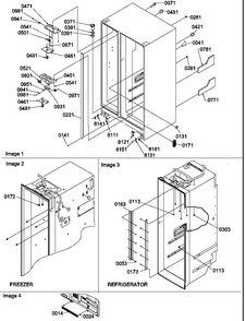 Cabinet Parts And Toe Grille Diagram and Parts List for SX322S2W-P1307303WW  Amana Refrigerator
