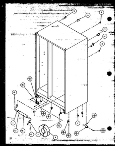 Rollers And Back Unit Diagram and Parts List for SBD20MW-P1120201WW  Amana Refrigerator