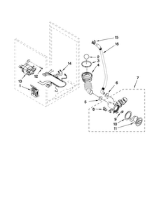 Pump And Motor Parts Diagram and Parts List for MHWE400WR00  Maytag Washer