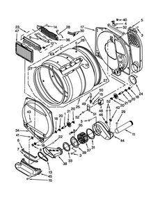 Dryer Bulkhead Parts Diagram and Parts List for MGT3800XW2  Maytag Washer Dryer Combo