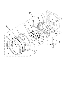 Door Parts Diagram and Parts List for MGDE201YW0  Maytag Dryer