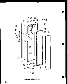 Freezer Door Assy Diagram and Parts List for SRN22G-A-P60201-17WA  Amana Refrigerator
