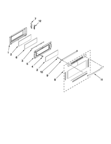 Upper Door Parts Diagram and Parts List for MET8665XW00  Maytag Range