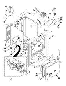 Cabinet Parts Diagram and Parts List for CGD126SXQ1  Crosley Dryer