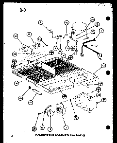Compressor Compartment Parts Diagram and Parts List for TM16G-P75535-7W  Amana Refrigerator
