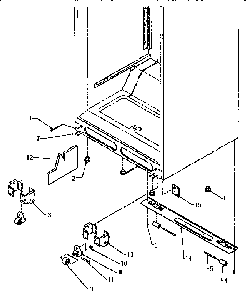 Cabinet Bottom Diagram and Parts List for TXI21R2-P1168012W  Amana Refrigerator