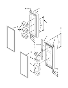 Refrigerator Door Parts Diagram and Parts List for MFW2055DRM00  Maytag Refrigerator