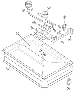 Body Diagram and Parts List for D8210PT-L  Maytag Cooktop